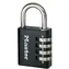 Master Lock Kombinačný visiaci zámok 40 mm čierno-strieborný / Visiaci zámok / 4 číslice / Hliníkové telo