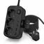 Huslog nabíjacia stanica 15W čierna / 3x zásuvka / 2x USB-C / 2x USB-A / Držiak na telefón