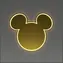 Yellowpop Disney Mickey Mirror zlatá / Neón / LED zrkadlo / 50x44 cm