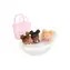 LULLABABY Bábiky plyšové do vane v košíku Pink / 3 ks / Výška 24 cm / od 2 rokov