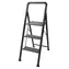 MSV Skladacie oceľové štafle 3 stupne matná čierna / Štafle / Nosnosť 150 kg / 62 x 42,5 x 108 cm