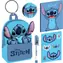 PYRAMID Kľúčenka s mini batôžkom Stitch / Sada s perom, samolepkami a zápisníkom / modrá