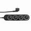 Shelly Power Strip 4 Gen4 Múdra predlžovačka s meraním spotreby čierna / 4X AC type F (Shucko) / 16A / WiFi / BT / Zigbe