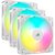 Corsair RS120 ARGB 3ks biela / 120mm / Magnetic Dome Bearing / 420-2100 RPM / 72.8 CFM / 4-Pin