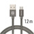 SWISSTEN TEXTILE dátový kábel USB - microUSB 1.2m šedá