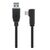 MicroConnect kábel USB-C 90° uhol (M) - USB3.0 A (M) 0.5m čierna / 5000Mbit/s