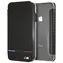 BMW Puzdro typu kniha Carbon Tricolor Stripe pre iPhone XS Max čierna