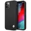 BMW Zadný kryt kožený s reliéfnym vzorom pre iPhone 12 Pro Max čierna