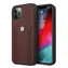 BMW Zadný kryt Curve perforovaný kožený pre iPhone 12 / 12 Pre červená