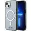 BMW Silver Ring MagSafe Zadný kryt pre iPhone 14 PLUS transparentný