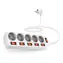 Connect IT CES-1100-WH Predlžovací kábel 230V 2m biela / 5 zásuviek / vypínače / 16A