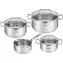 Tefal Duetto+ G719S734 sada nerezového riadu 7 ks / 3x hrniec / 3x pokrievka / 1x rajnica