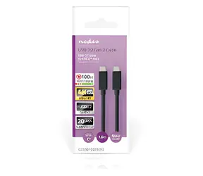 Nedis USB-C kábel 100 W 1 m čierny