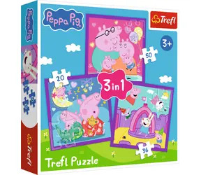 Trefl Puzzle Prasiatko Peppa: Zvyky 3v1/20, 36, 50 dielikov/20 x 19,5 cm