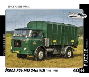 RETRO-AUTA Puzzle TRUCK č.4 Škoda 706 MTS 24ch VLH (1968-1988)