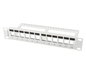 Lanberg patch panel pre Keystone šedý