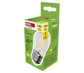 Emos LED žiarovka Mini Globe Filament E27 3,4 W-40W WW