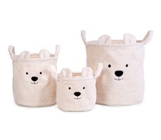 Childhome Koše na hračky Teddy Off White 3 ks