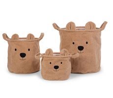 Childhome Koše na hračky Teddy Beige 3 ks