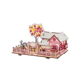 Woodcraft Drevené 3D puzzle Jesenný dom