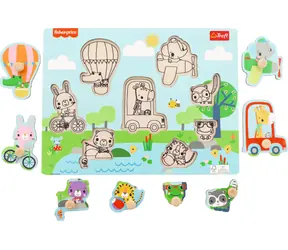 Trefl - Vkladačka - Drevená vkladačka Fisher Price Zvieratká