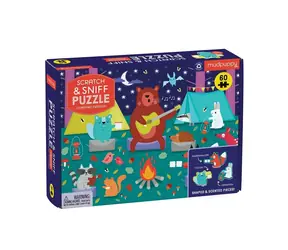 Mudpuppy Puzzle Zvierací kamaráti pri táboráku s vôňou