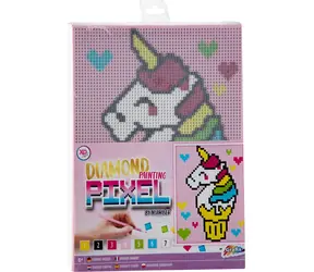 GRAFIX Diamantové maľovanie na ráme Pixel Jednorožec 15x20cm
