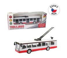 MaDe 09026 - Trolejbus kovový na spätný chod, 16 cm