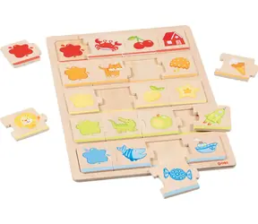 GOKI Drevené puzzle Farby 5x4 dielikov