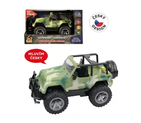 MaDe 03226 Jeep vojenský na zotrvačník s reálnym hlasom posádky