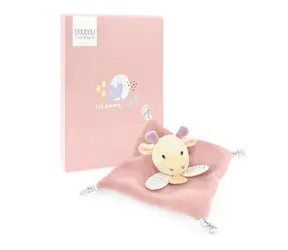 Doudou Plyšový muchláčik ružový Žirafa 19 cm