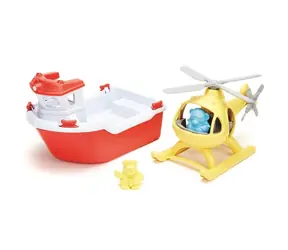 Green Toys Záchranná loď s helikoptérou