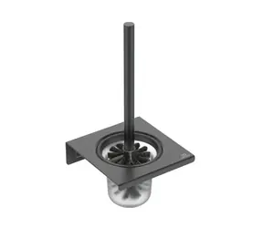 Ideal Standard ALU+ - WC kefa nástenná s držiakom | matné sklo/hodvábna čierna