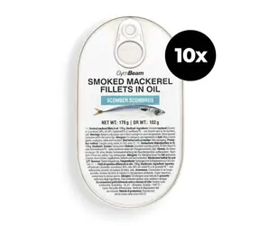 Filety z údenej makrely v oleji - GymBeam (10 x 170 g)