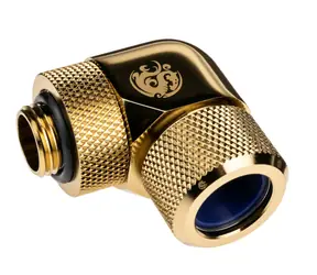 BitsPower Advanced Multi-Link otočný uhlový adaptér 90° G1/4 > 14mm hardtube zlatá
