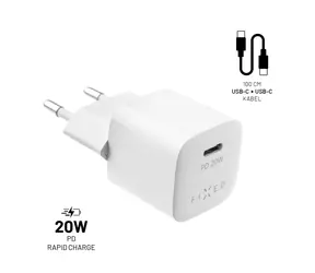 FIXED Mini 20W set sieťovej nabíjačky s USB-C výstupom a USB-C/USB-C kábla