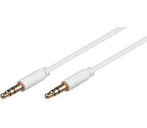 MicroConnect Slim audio kábel 3-pin Jack 3.5mm - Jack 3.5mm 1.5m biela