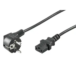 MicroConnect Sieťový napájací kábel Schuko 90° uhol - C13 3M čierna