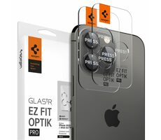 Spigen Glass EZ Fit Optik Pre ochranné sklo na fotoaparát pre Apple iPhone 16/15/14 Pro & 16/15/14 Pro Max 2ks čierna