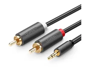 Ugreen AV102 Adaptér 2x RCA (Cinch - M) - 3.5 mm jack (M) 2 m čierna