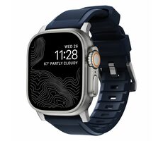 Nomad Rugged Strap remienok pre Apple Watch Ultra (49 & 45 & 44 mm) modrá - strieborná