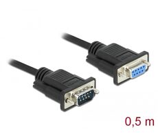DeLock Kábel RS-232 D-Sub 9pin (M) - D-Sub 9pin (F) 0.5m čierna