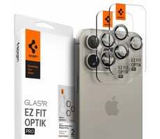 Spigen Glass tR EZ Fit Optik Pro Ochranné sklá šošoviek fotoaparátov pre Apple iPhone 15 Pro/15 Pro Max prírodný Titan 2ks