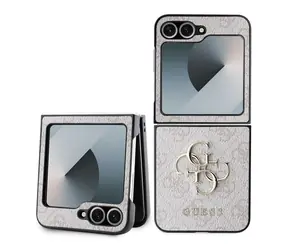 Guess PU 4G Metal Logo Zadný Kryt pre Samsung Galaxy Z Flip 6 ružová