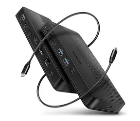Axagon HMC-U4, USB4 40Gbps dock, 3x USB-A, 2x USB-C, HDMI a DP 8K/30Hz, RJ-45, SD/mSD, audio, PD 100W, kábel USB-C 80cm