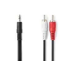 Nedis Stereo Audio kábel jack 3.5 mm (M) - 2x RCA (M) 2.00 m čierna