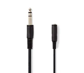 Nedis Stereo Audio kábel jack 6.35 mm (M) - jack 6.35 mm (F) 5.00 m čierna