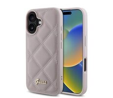 Guess PU Leather Quilted Zadný Kryt pre iPhone 16 Pink