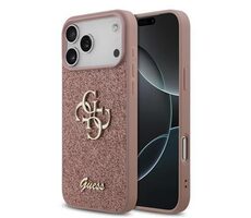 Guess PU FIXED Glitter 4G Metal Logo Zadný Kryt pre iPhone 17 Pre Max Pink