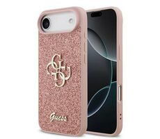Guess PU FIXED Glitter 4G Metal Logo Zadný Kryt pre iPhone 17 Air Pink